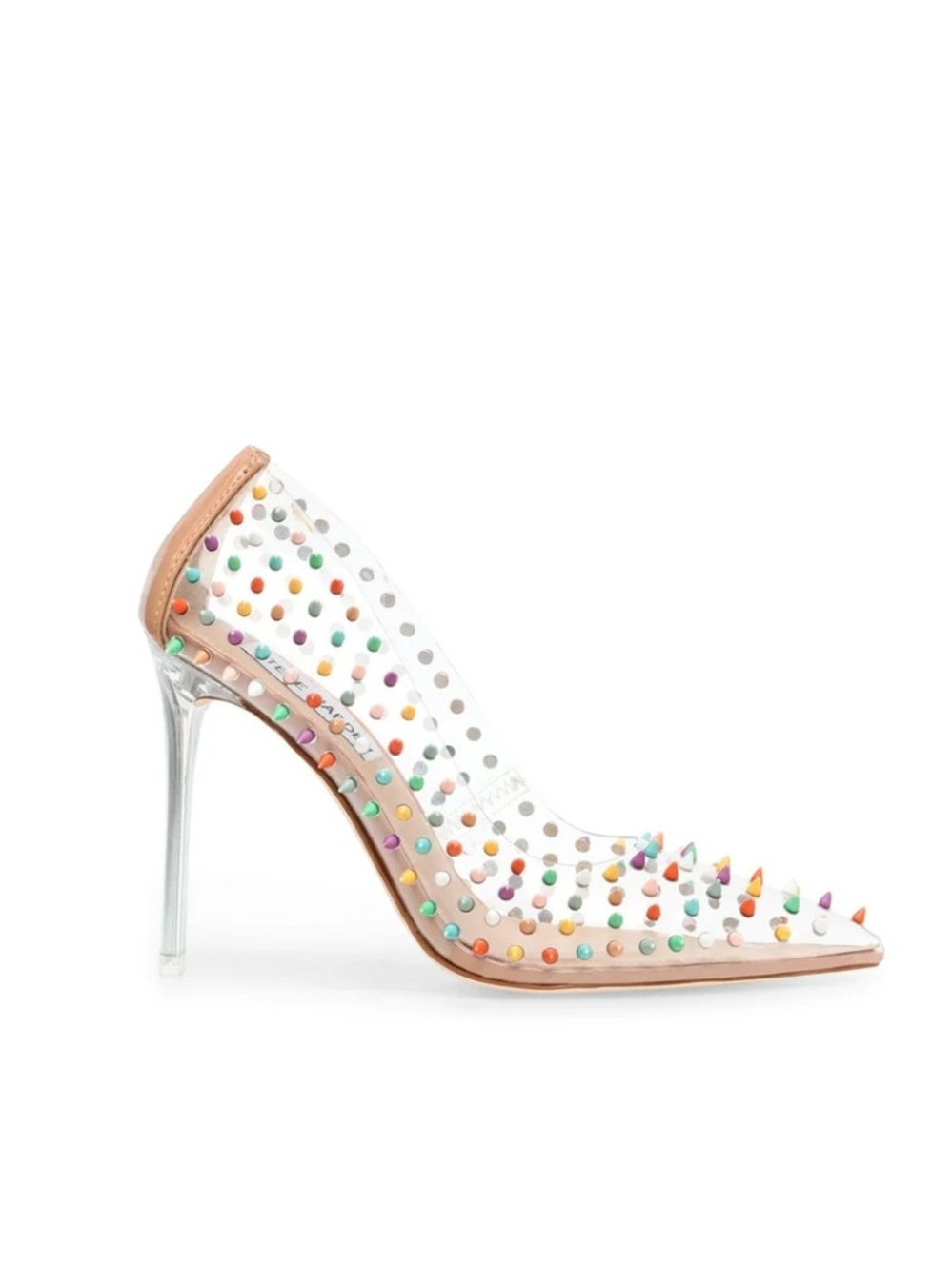 Steve Madden Clear Pointed-Toe Pumps with Multicolor Studs